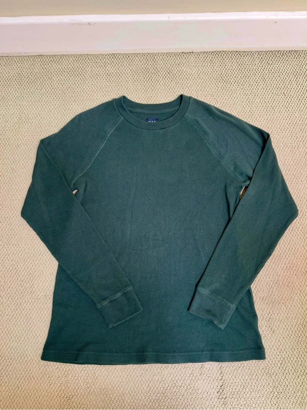 GAP Waffle Crew Neck Long Sleeve Top